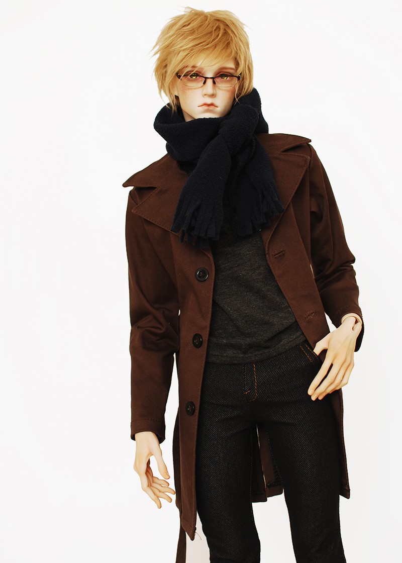 red brown long coat set for 1/3 size BJD